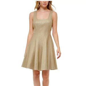 NWT Tommy Hilfiger Women's Metallic Fit & Flare Dress - Size 2 - Knee Length